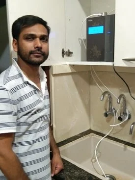 Chanson Quality Water Purifier ensuring a man's daily clean water intake