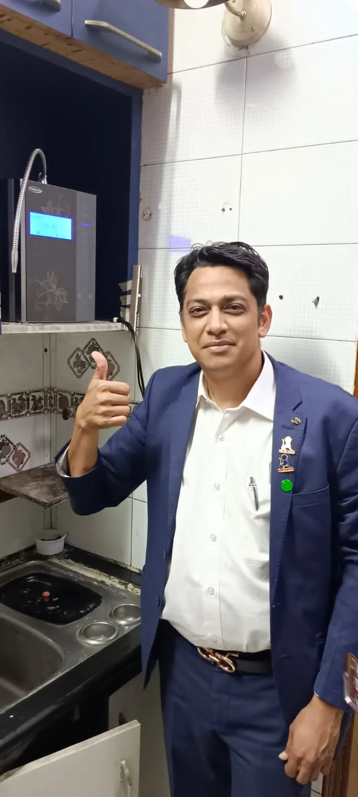 Chanson Quality Water Purifier ensuring a man's daily clean water intake